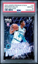 2023 Hoops Premium Stock Brandon Miller PSA 10 GEM HIGH VOLTAGE CASE HIT RC SSP