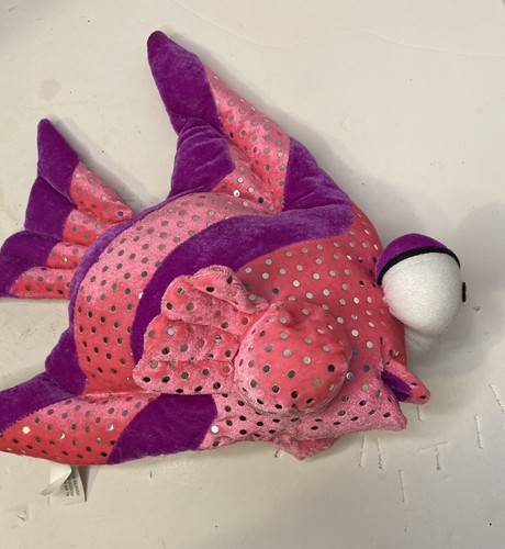 Peek-A-Boo Toys Stuffed Animal Tropical Fish Angel Hot Pink Purple Sequins Shiny - Picture 2 of 8