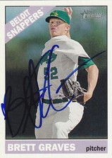 BRETT GRAVES BELOIT SNAPPERS SIGNED HERITAGE MINOR LEAGUE CARD MIAMI MARLINS