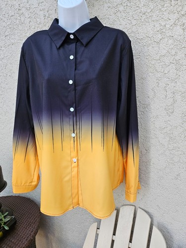 Black & Yellow blouse women's - L