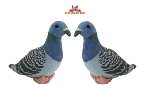 NEW PLUSH BLUE PIGEONS X2 ***SPECIAL OFFER*** SOFT TOY 22cm BIRD DOVE TEDDY  - Picture 1 of 3