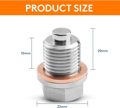 Stainless Steel Engine Neodymium Magnetic Oil Drain Plug with Copper Gasket - Picture 26 of 34