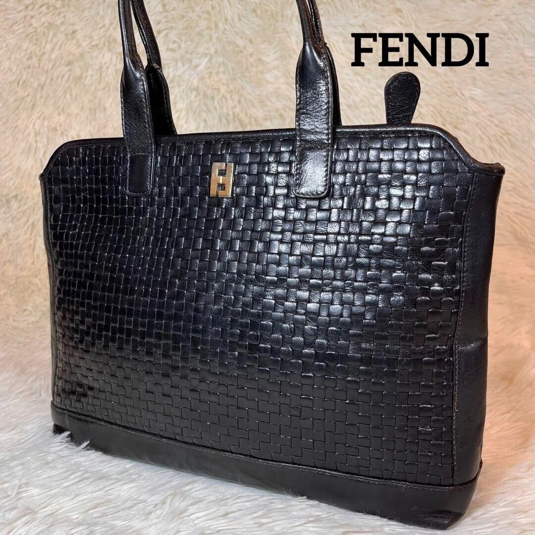 Fendi leather hotsell tote bag