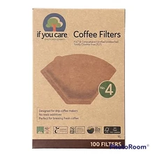 ** 5 BOX LOT ** If You Care #4 Cone Coffee Filters Natural  100 Count Box NEW