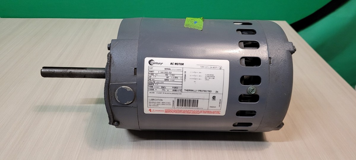 Century A.O.Smith AC MOTOR 1.5HP 200-230V, Rpm 1140, L56z 7
