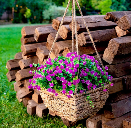 Artificial Flowers for Outdoors UV Resistant - 12 PCS Bundles Faux Fake Outdoor - Bild 8 von 12