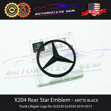 X204 GLK350 SUV Mercedes MATTE BLACK Star Emblem Rear Trunk Lid Logo Badge AMG