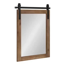 Kate And Laurel Wall Mirror 24" x 18" Classic Rectangle Framed Rustic Brown