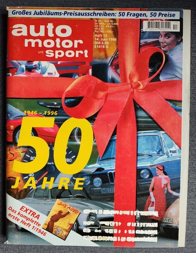 Jubiläumsausgabe "auto motor sport 50 Jahre" von Juni 1996 / Rarität ! ! ! Top