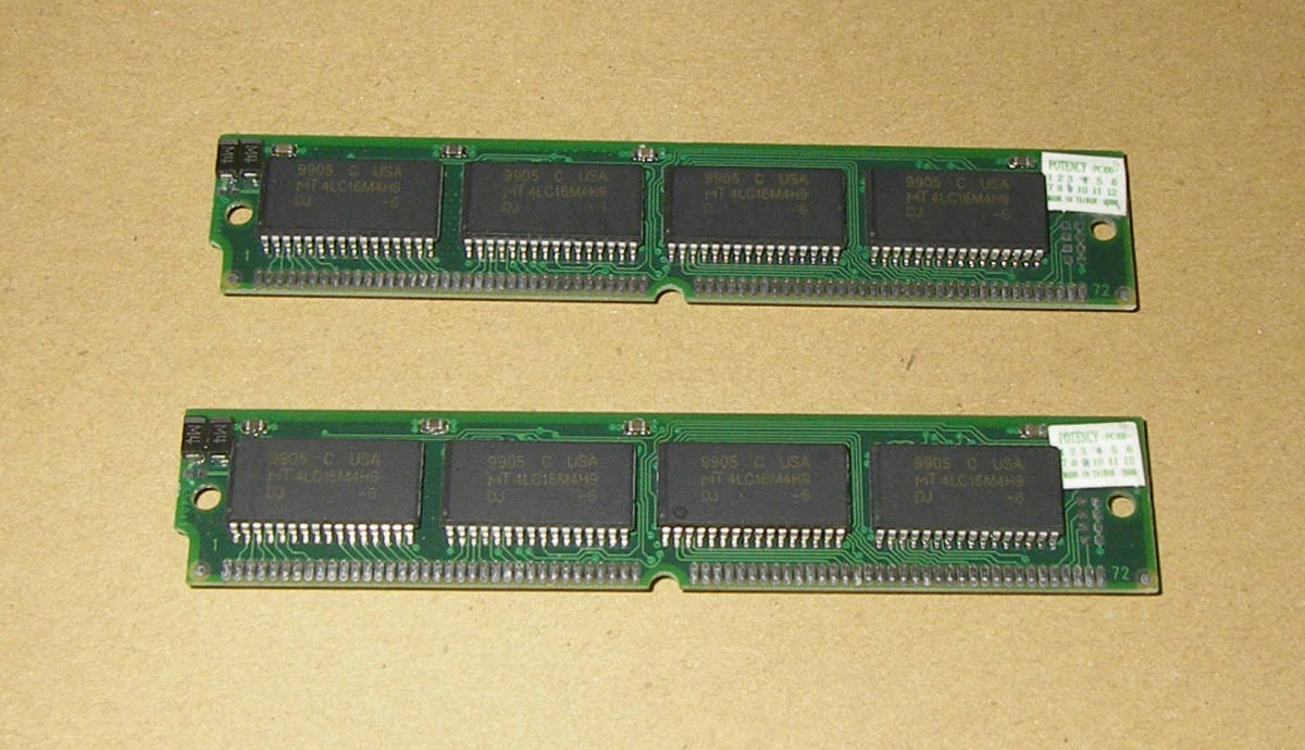 ☆POTENCY PC100 Memory 64MB X2=128MB 72Pin SIMM☆OK!!☆-