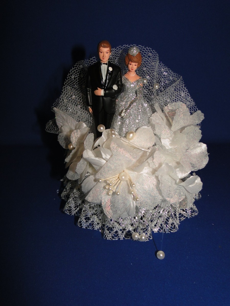 New Elegant 25th Wedding Anniversary Caketop with Bride Groom in