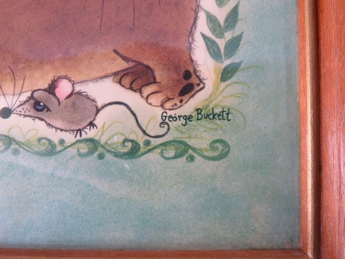 George Buckett Dachshund Rabbit Frog Print Vintage 1964 11" L - 9" H - 13/16" W - Picture 2 of 4