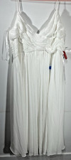 Ieena for Mac Duggal Dress White Size: XL White Dress Sleeveless Flaw ***