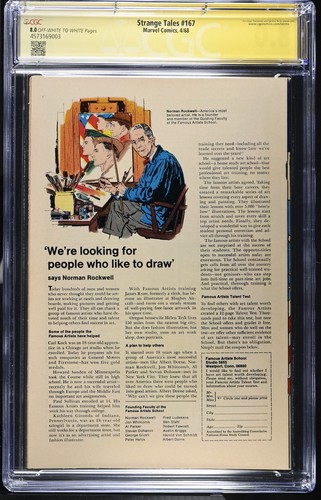 STRANGE TALES #167 CGC 8.0 OWW SS STERANKO RESTAURIERT ETIKETT CGC #4573169003 - Bild 2 von 2