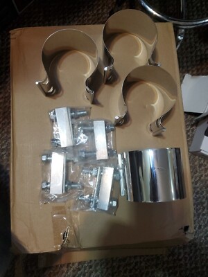 XUZ 4-Pack 3-inch Butt Joint Exhaust Band Clamp Sleeve – T304 Stainless Steel
