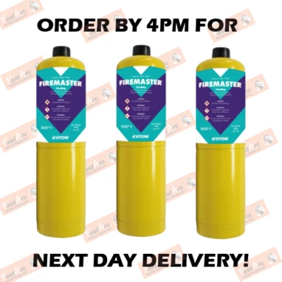 3 X MAPP PRO PLUS GAS DISPOSABLE BOTTLE PLUMBERS BURNER CYLINDER 400G MARK VITOW
