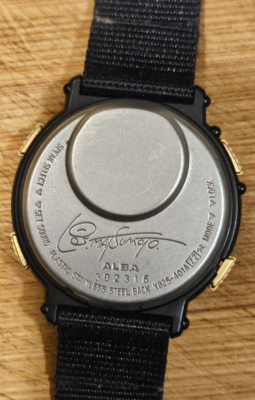 Talking Watch Matsumoto Reiji Seiko ALBA Y825-4010 Black Astro
