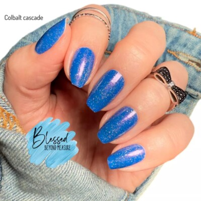 Color Street Nail Polish Strips COBALT CASCADE gorgeous glitter (FMG382)