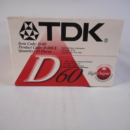 TDK High Output D60 IEC I/Type I Normal Position Dynamic Cassette Tape 10 PC NEU - Bild 4 von 4