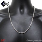 18"20"24"30"MEN's Stainless Steel 5mm Silver Smooth Rope Chain Necklace