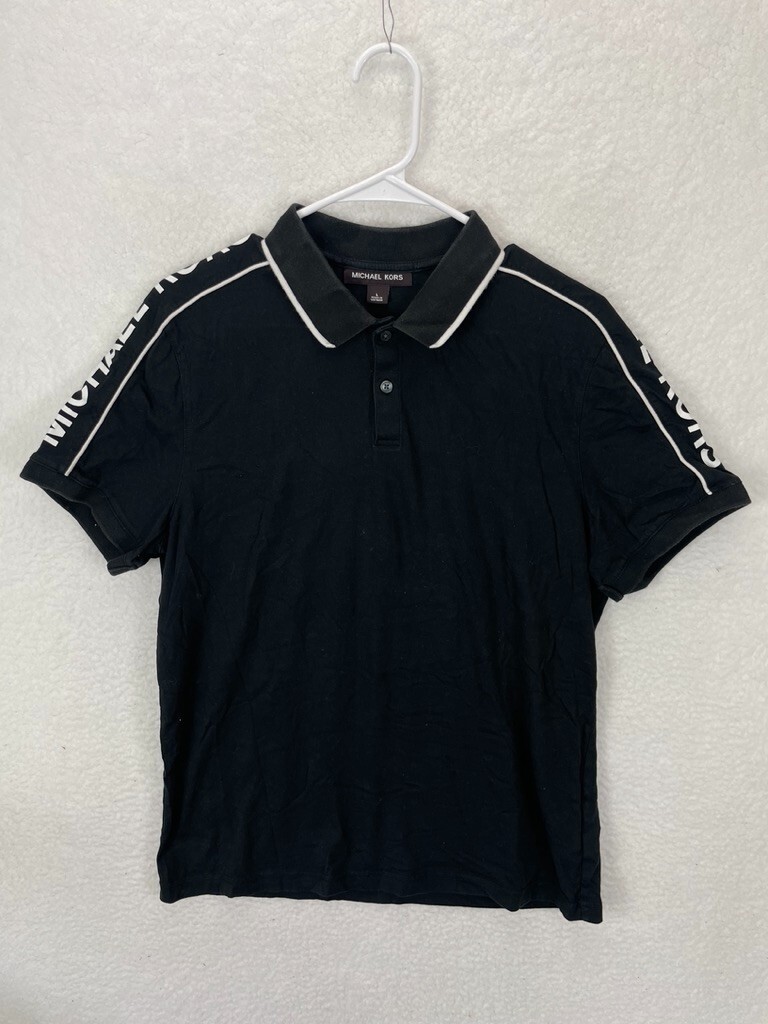 Michael Kors Polo Shirt Lot Men's L & XL Black Blue Short Sleeve Casual 2 Pack thumbnail 2