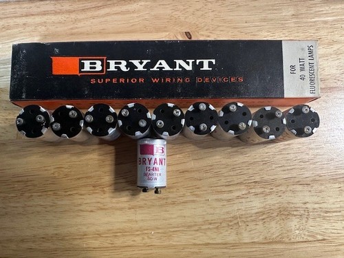 10 FLUORESCENT LAMP STARTERS-40 WATT BRYANT FS-4NA