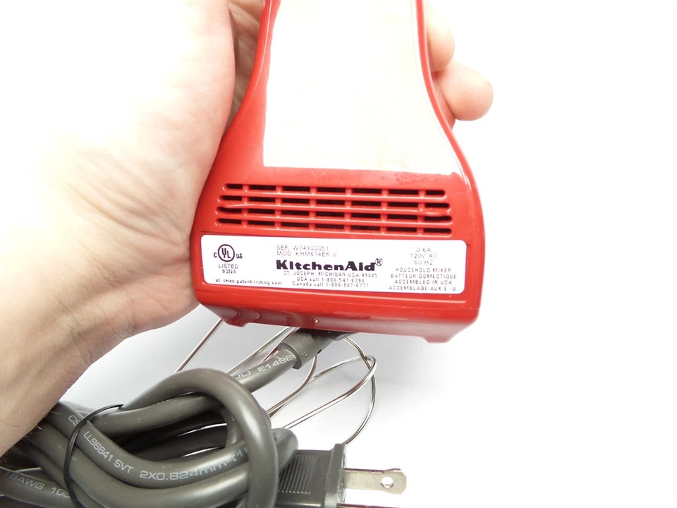 KitchenAid KHM614ER 6 velocidades batidora de mano plástico acero inoxidable ROJO Foto 4 de 4