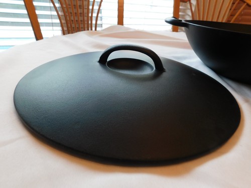 Iwashu Gusseisen Wok mit Deckel 12,5" rund Made in Japan schwarz neu ohne Karton - Bild 4 von 9