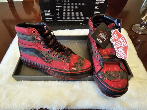 Vans House Of Terror Nightmare On Elm Street Freddy Krueger 3.5M/5W Sk8 Hi NEW - Picture 2 of 16