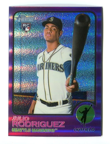 2022 Topps Heritage High Number Julio Rodriguez Purple Chrome Refractor RC
