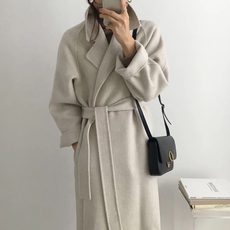 L’AUBE BLANC Belted Wool long gilet Gray L'AUBE BLANC Belted Wool long gilet Gray