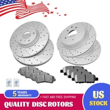 Front Rear Drilled Brake Rotors + Ceramic Pads For 2009 - 2022 Nissan Maxima