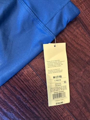 Girls All In Motion Mid Rise Capri Legging Size M 7/8 Teal Blue Abstract Yoga - Picture 2 of 6