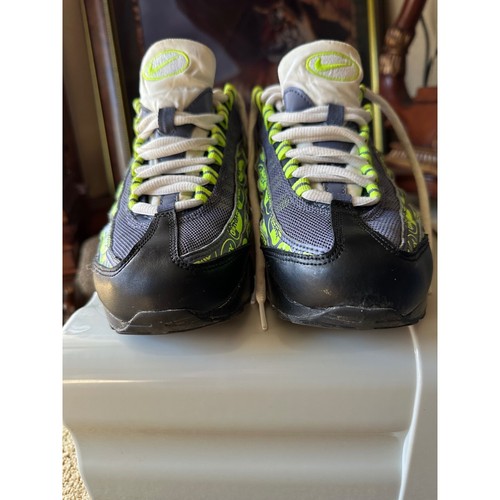 Nike Air Max 95 verde fluo e grigio sneakers scarpe da ginnastica giovani taglia 6,5 anni - Foto 5 di 10
