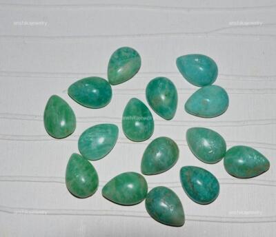 Natural Pear Amazonite Cabochon Wire Wrapped Gemstone Bracelet Making 4X6MM