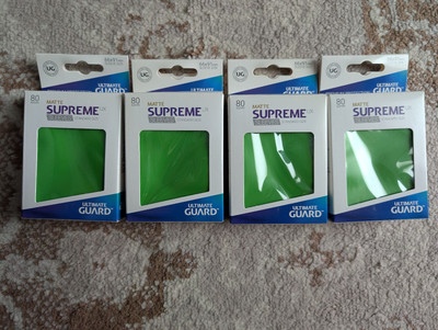 Ultimate Guard Supreme UX Card Sleeves 80 Count X4 Packs Standard Size Green