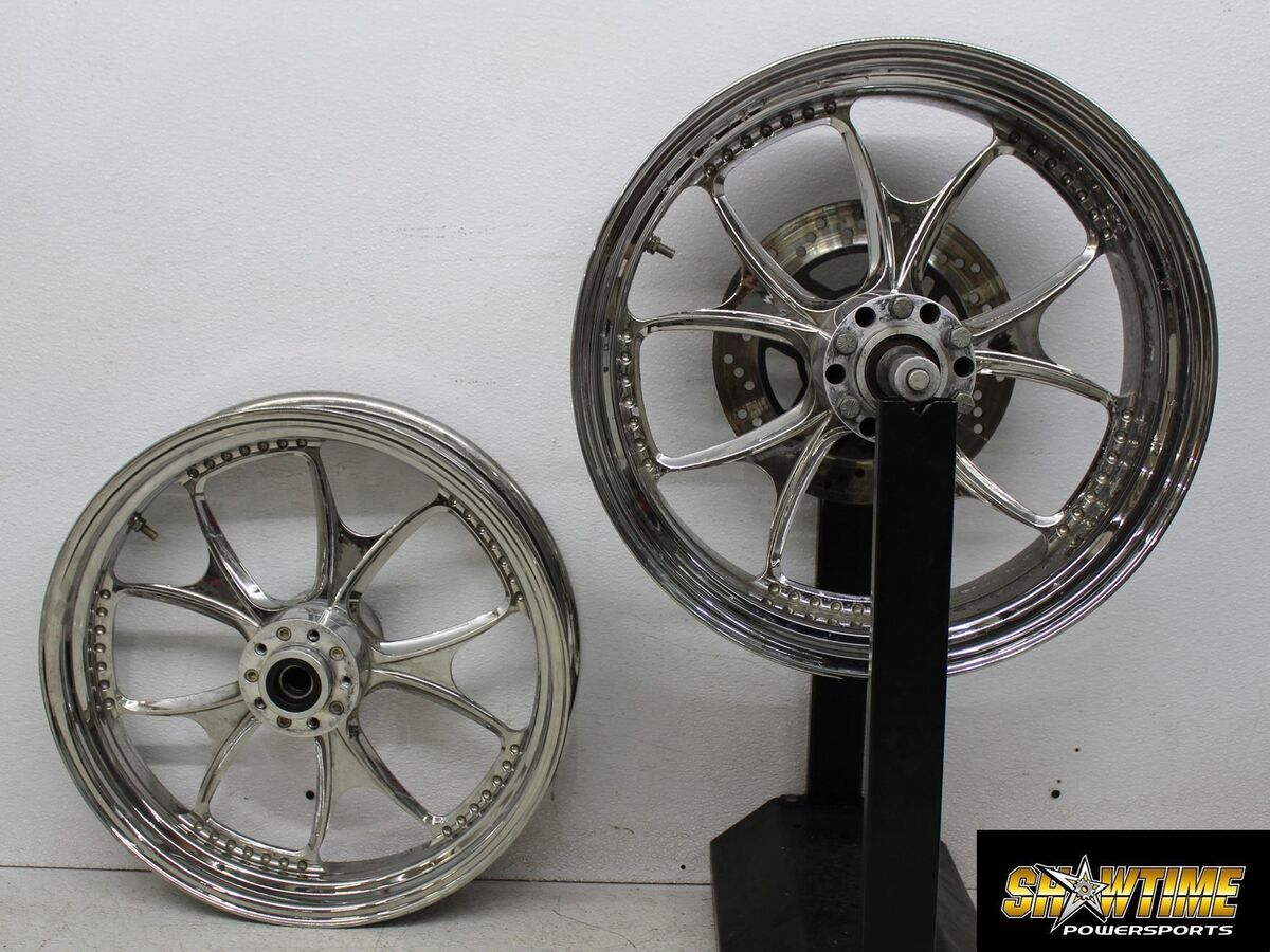 93-01 KAWASAKI NINJA ZX1100D ZX11 PERFORMANCE MACHINE FRONT REAR WHEELS RIM 93-01 KAWASAKI NINJA ZX1100D ZX11 PERFORMANCE MACHINE FRONT REAR WHEELS RIM