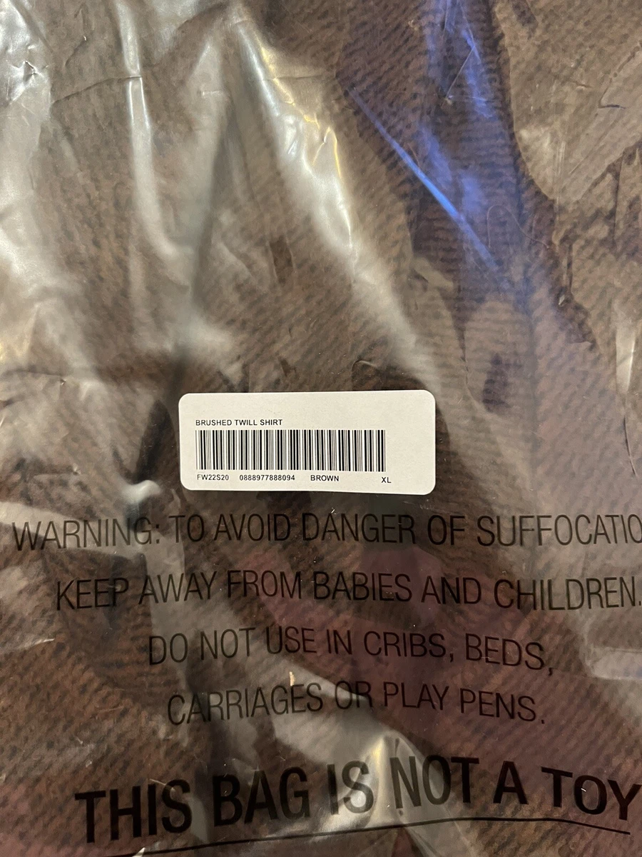 Supreme FW22 Brushed Flannel Twill Button Up Shirt Brown Mens Size