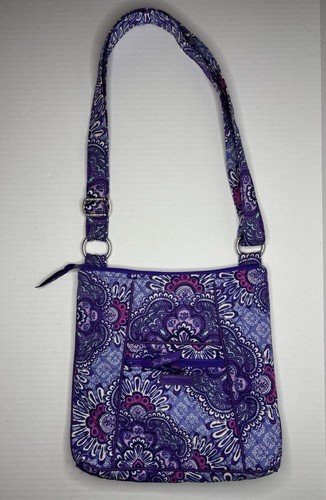 Vera Bradley Lilac Triple Zip Hipster Crossbody Bag Lila Pink
