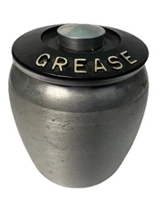 Kromex Grease Canister 1950's Vintage Spun Aluminum