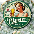Pilsner Urquell Vintage Beer Aluminum Tin Metal Signs Home Décor 8x8