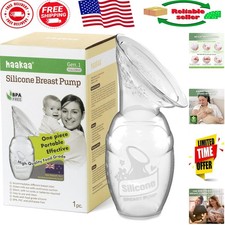 Compact Manual Breast Pump with Letdown Collector BPA-Free Silicone Design