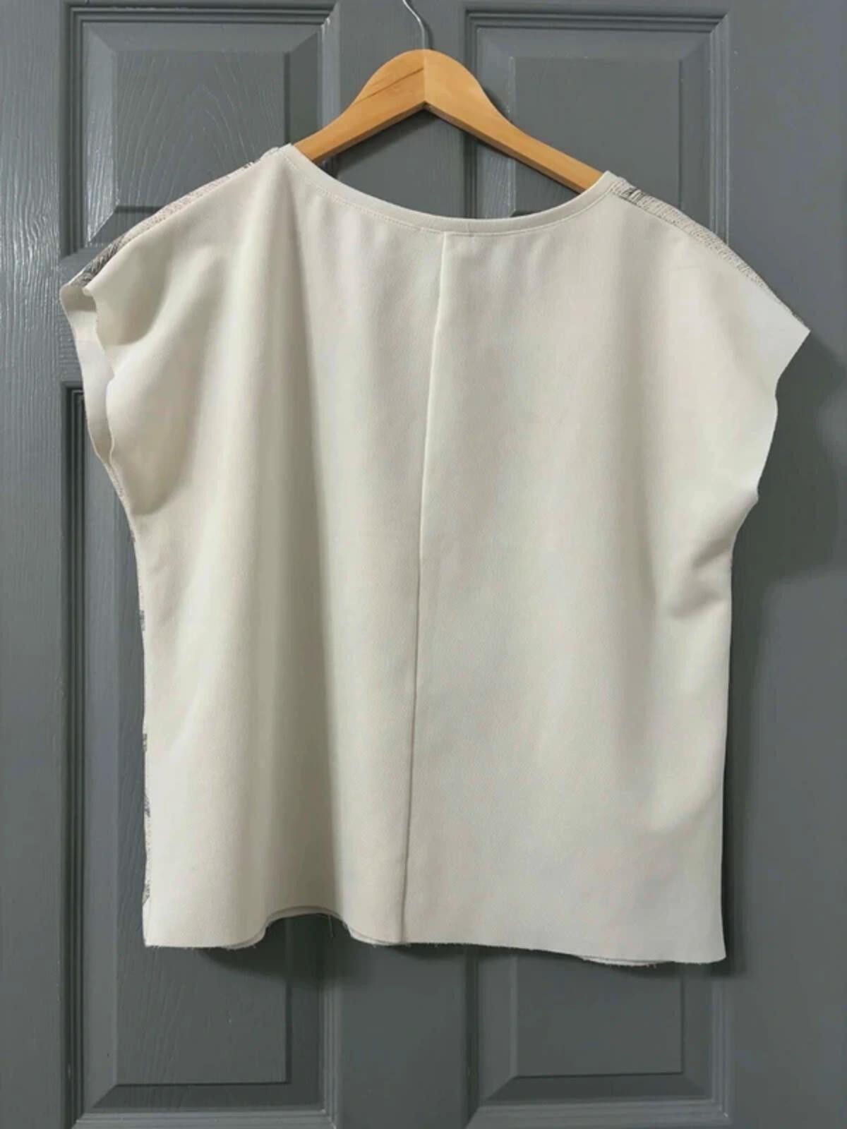 Zara Woman Basic Collection Rope Print Top Size M image 2