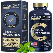 "Dental Probiotics for Fresh Breath & Oral Health - 45 Mint Tablets"