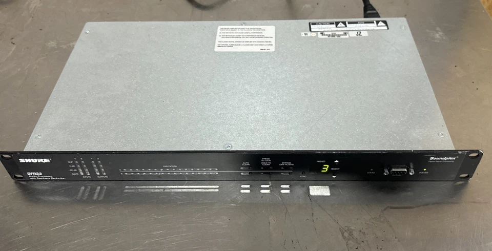 Procesador de supresión de retroalimentación Shure DFR22 - negro CON CABLE DE ALIMENTACIÓN Foto 2 de 4