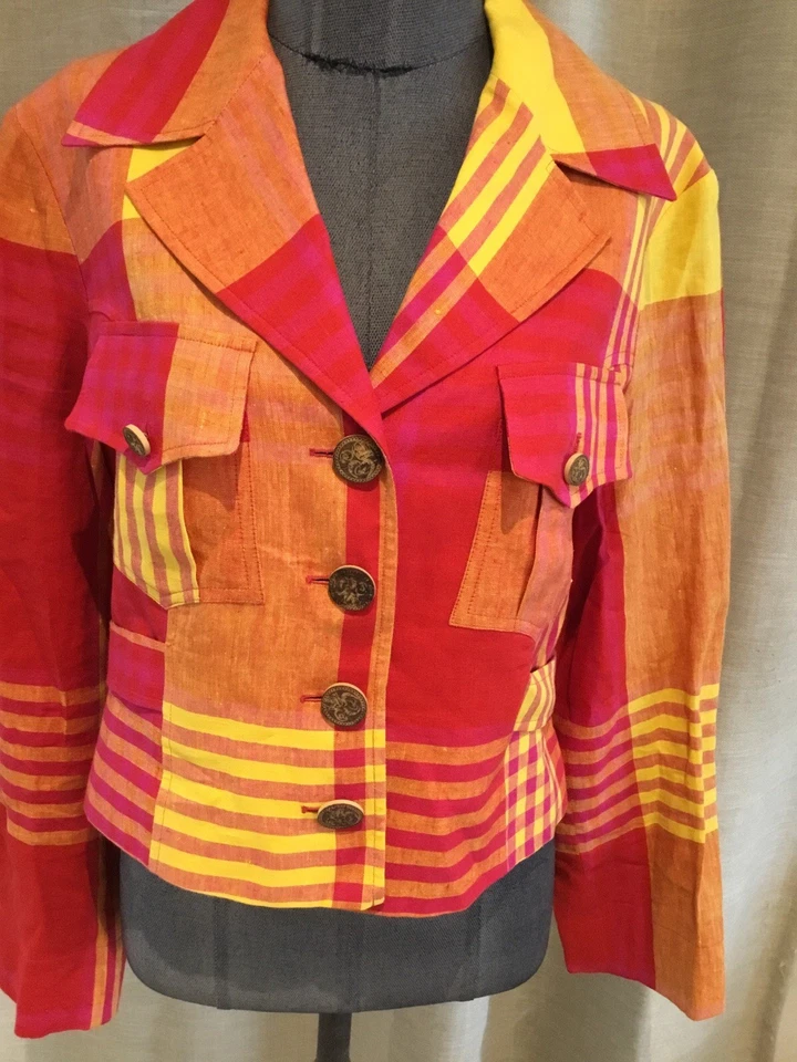 Superbe Veste Colorée Lin Christian Lacroix 40 Tbe Authentique  - Photo 2/4