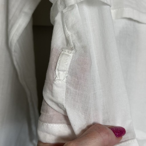 Blazer donna ZARA bianco manica lunga scollo a V bottoni davanti cotone cropped piccolo - Foto 4 di 12