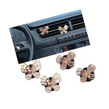 Bling Car Air Vent Clip, 4PCS Rhinestone Cute Butterfly Vehicle Dashboard Con...