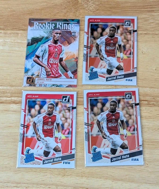 2023-24 JORREL HATO 4 CARD ROOKIE RC Lot Panini Optic Rookie Kings Base Ajax