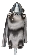 Ampersand Avenue Women  s Hoodie B/W Stripped Mix XL, 1430